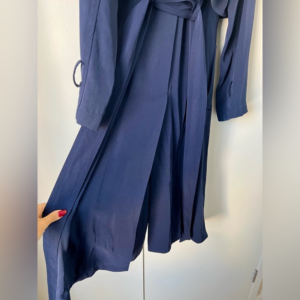 Michael Kors Blue Trench Coat S / M - NWOT - Picture 10 of 10